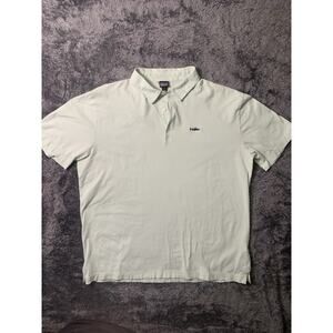 Patagonia Organic Cotton Polo Shirt Men’s L Mint Green Short Sleeve